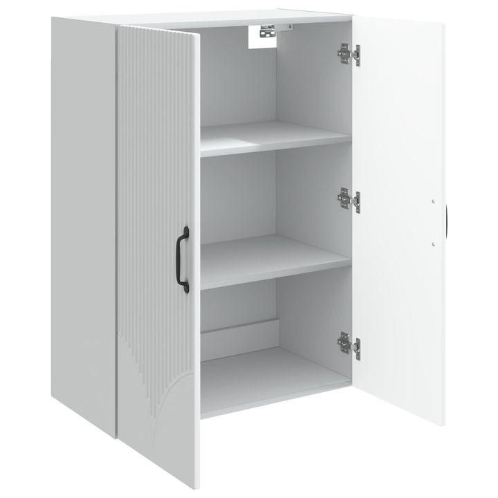 Vægmonteret skab Hvid 66 x 34,5 x 90 cm Konstrueret træ