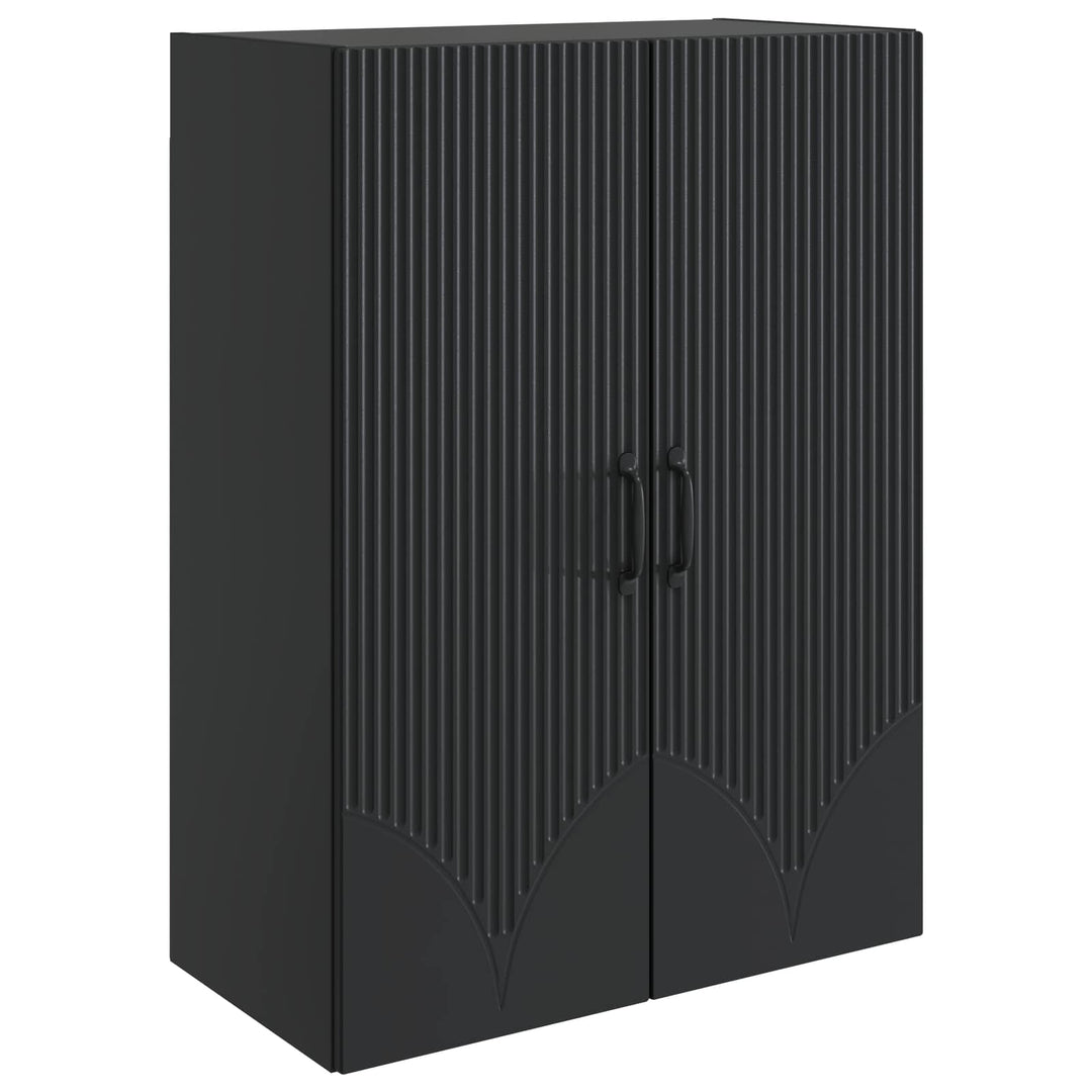 Vægmonteret skab Sort 66 x 34,5 x 90 cm Konstrueret træ