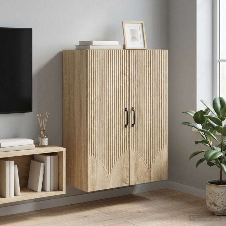 Vægmonteret skab 66 x 34,5 x 90 cm Konstrueret træ Sonoma-eg