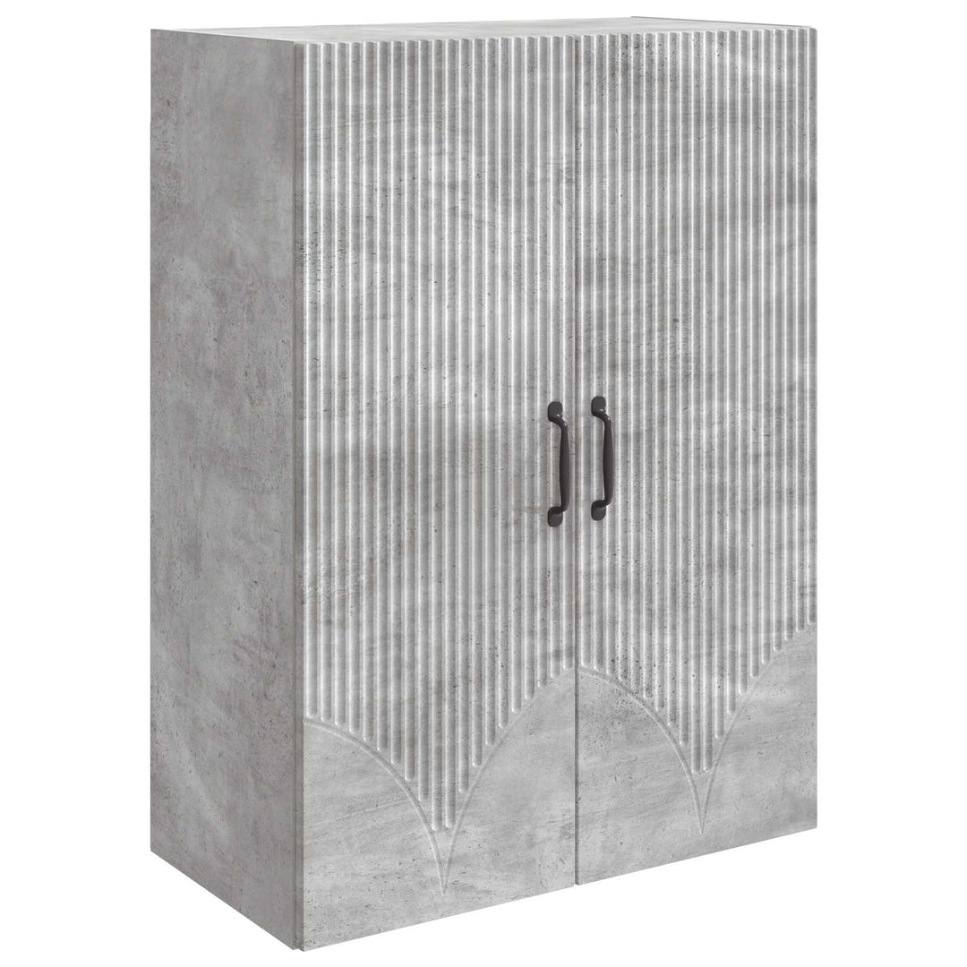 Vægmonteret skab Betongrå 66 x 34,5 x 90 cm Konstrueret træ