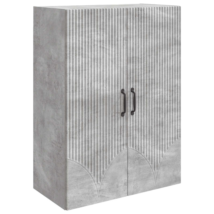 Vægmonteret skab Betongrå 66 x 34,5 x 90 cm Konstrueret træ