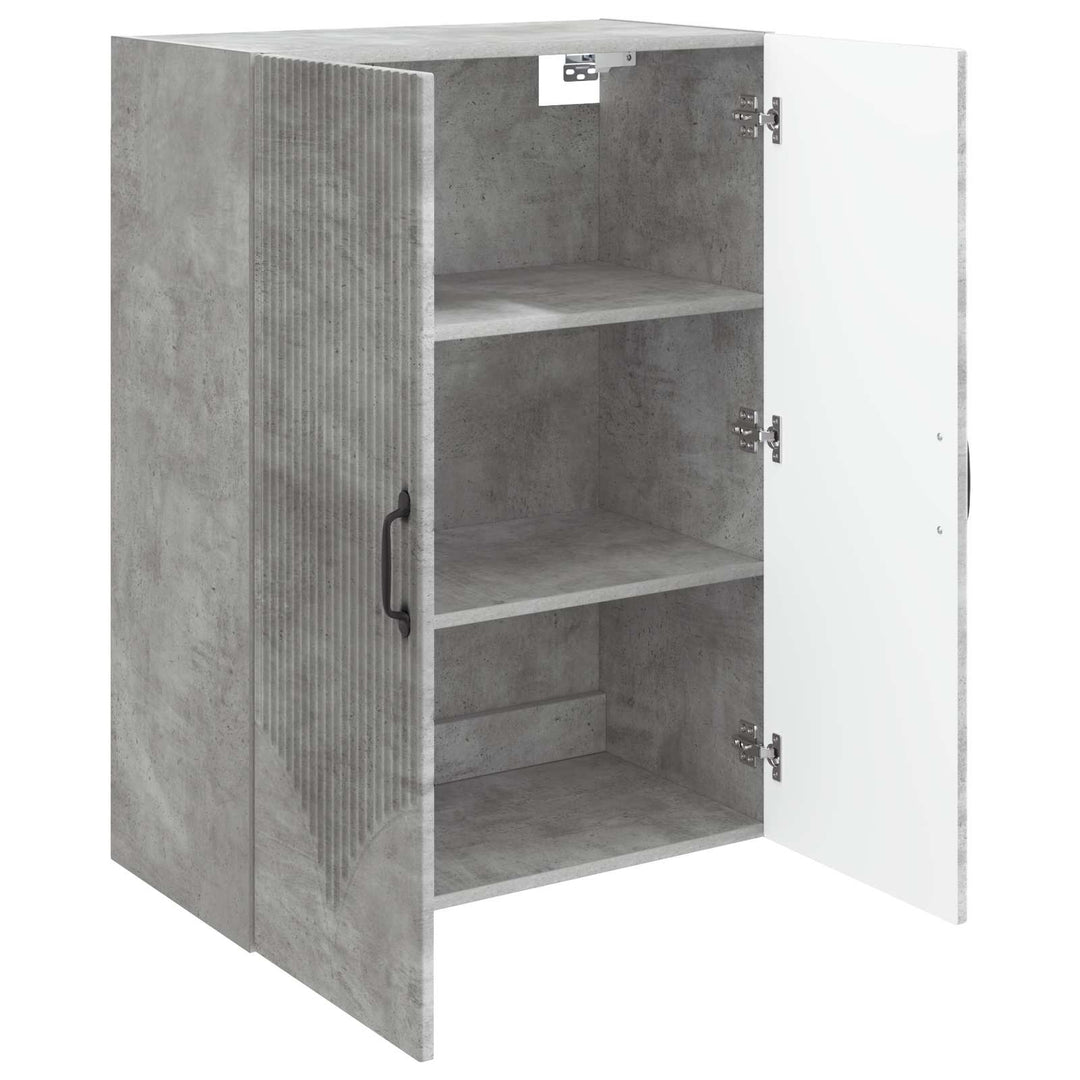 Vægmonteret skab Betongrå 66 x 34,5 x 90 cm Konstrueret træ