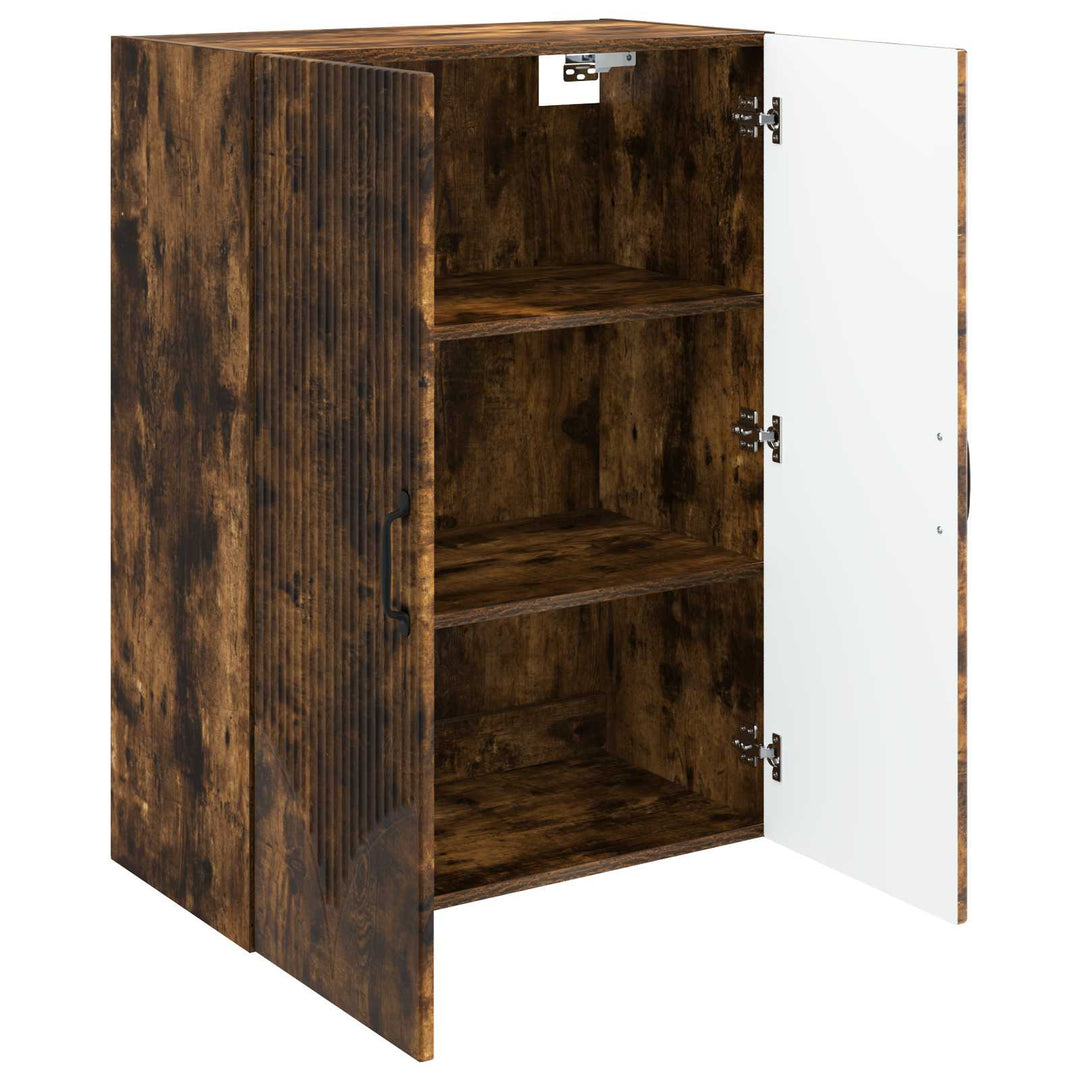 Vægmonteret skab 66 x 34,5 x 90 cm Konstrueret træ Røget eg