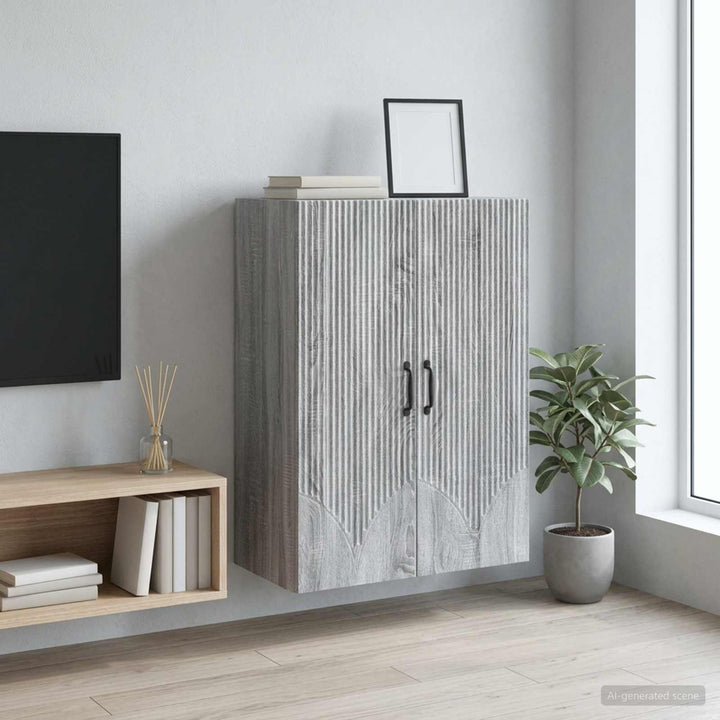 Vægmonteret skab 66 x 34,5 x 90 cm Konstrueret træ Grå Sonoma