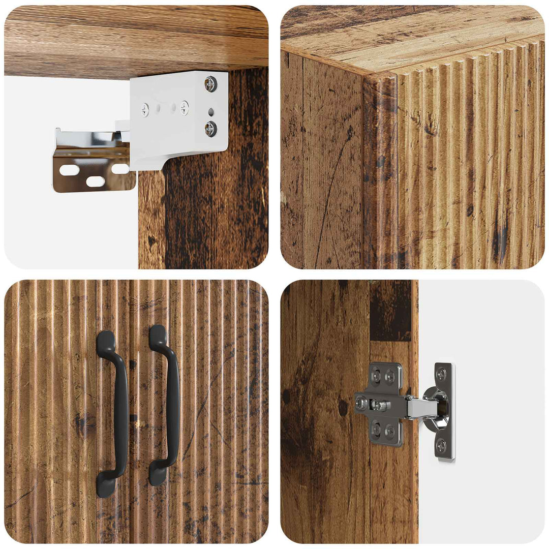 Vægmonteret skab Gammelt træ 66 x 34,5 x 90 cm Konstrueret træ