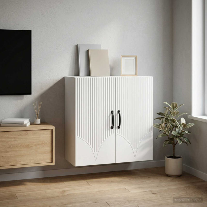 Vægmonteret skab Hvid 59 x 31 x 60 cm Konstrueret træ