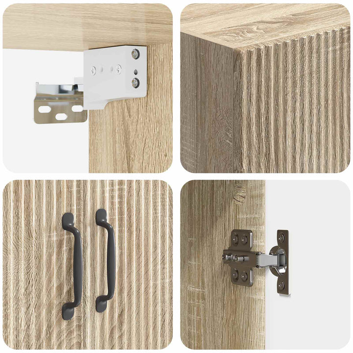 Vægmonteret skab Sonoma-eg 59 x 31 x 60 cm Konstrueret træ