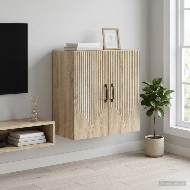 Vægmonteret skab 59 x 31 x 60 cm Konstrueret træ Sonoma-eg