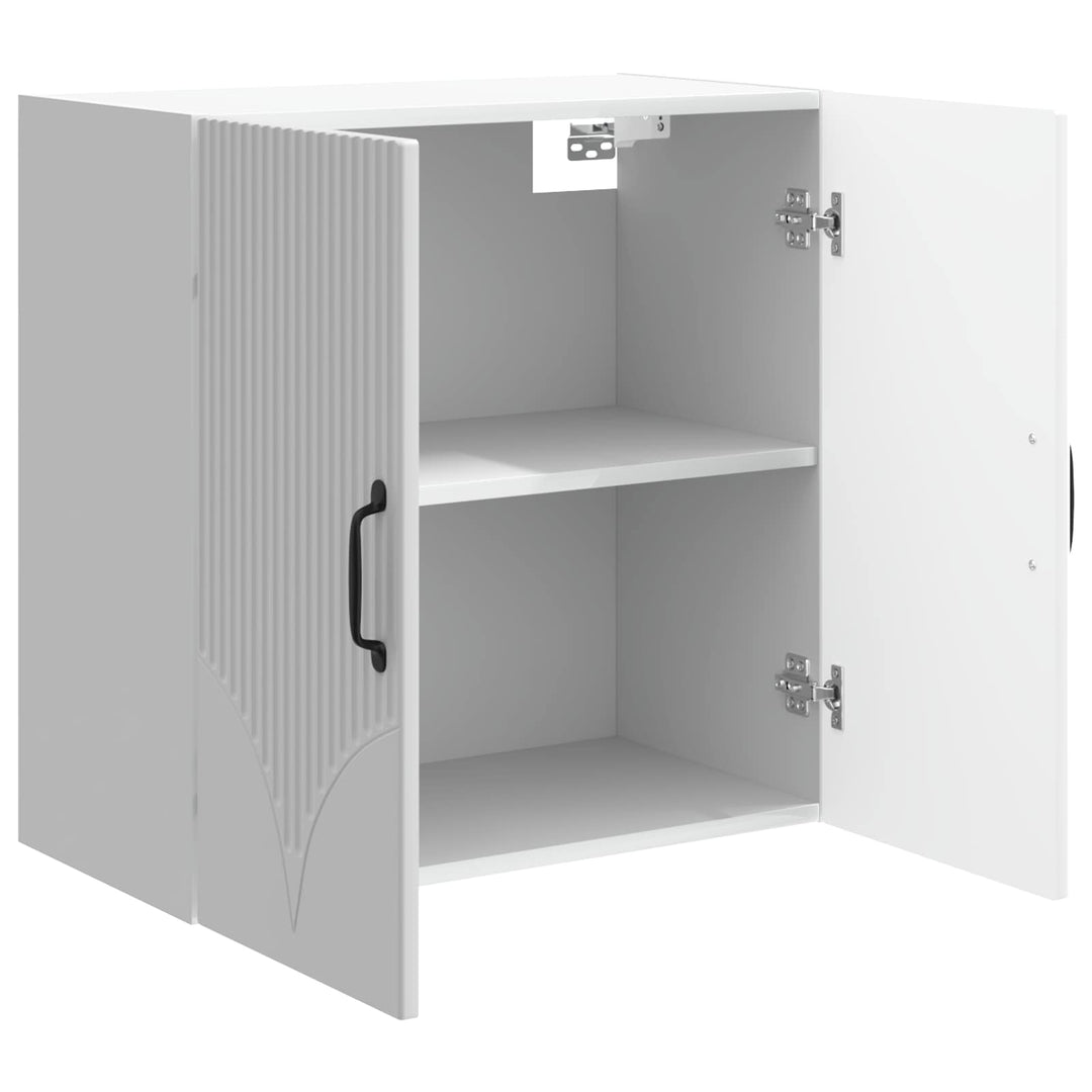 Vægmonteret skab Hvid højglans 59 x 31 x 60 cm Konstrueret træ