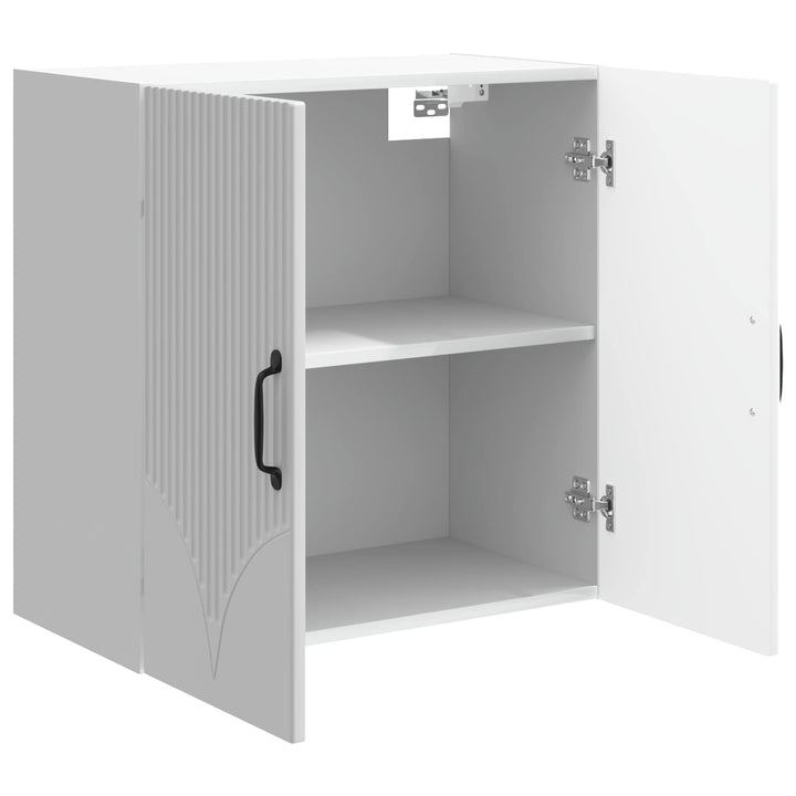 Vægmonteret skab Hvid højglans 59 x 31 x 60 cm Konstrueret træ