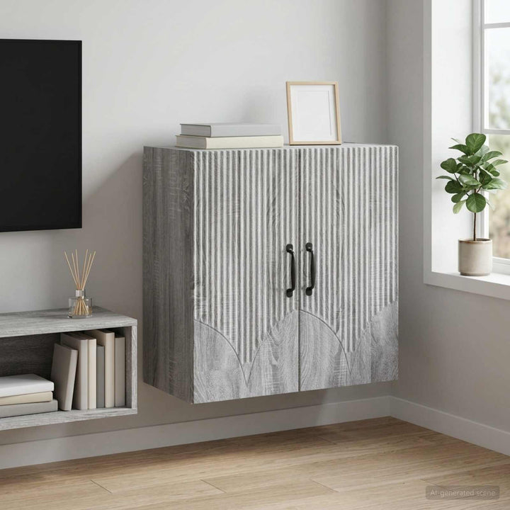 Vægmonteret skab 59 x 31 x 60 cm Konstrueret træ Grå Sonoma