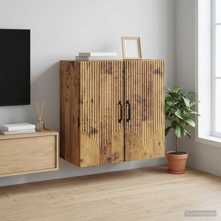 Vægmonteret skab 59 x 31 x 60 cm Konstrueret træ Gammelt træ