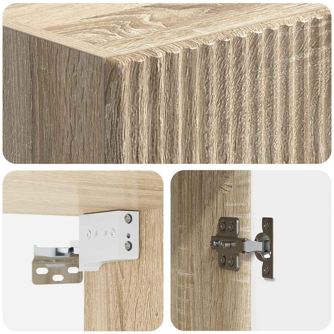 Vægmonteret skab Sonoma-eg 33 x 34,5 x 90 cm Konstrueret træ