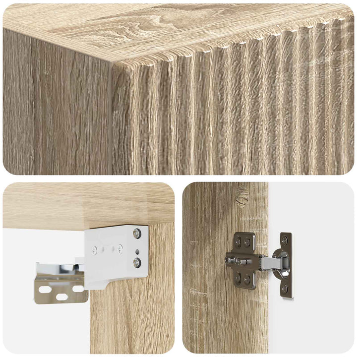 Vægmonteret skab Sonoma-eg 33 x 34,5 x 90 cm Konstrueret træ