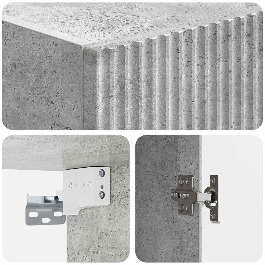 Vægmonteret skab Betongrå 33 x 34,5 x 90 cm Konstrueret træ