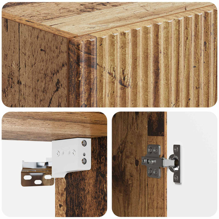 Vægmonteret skab Gammelt træ 33 x 34,5 x 90 cm Konstrueret træ