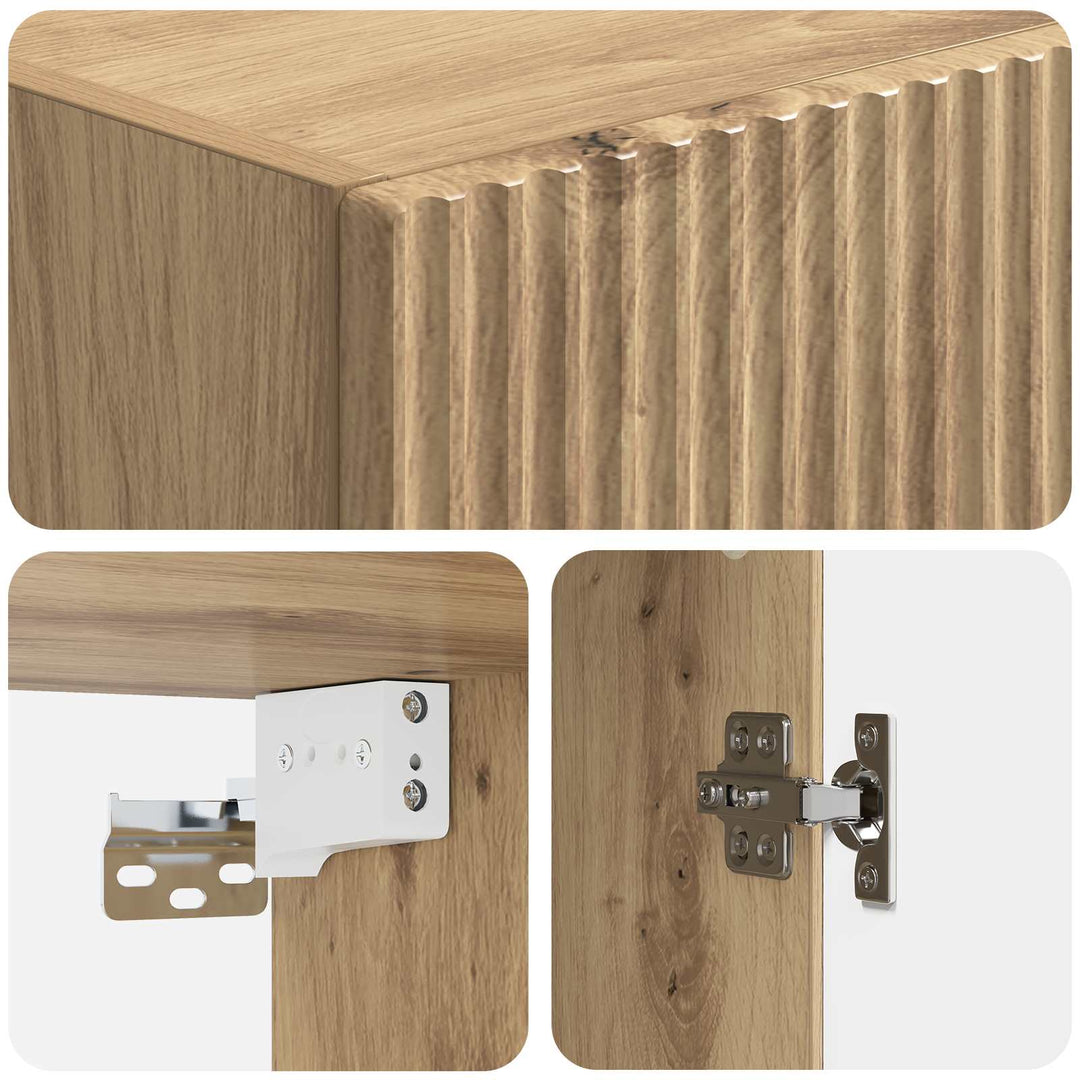 Vægmonteret skab Artisan-eg 33 x 34,5 x 90 cm Konstrueret træ