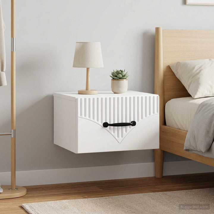 Væghængt Natbord 2 pcs Hvid 34,5 x 33 x 20 cm Konstrueret træ