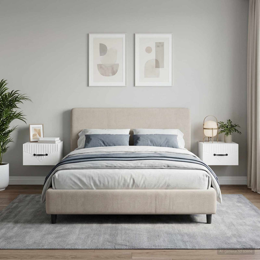 Væghængt Natbord 2 pcs Hvid 34,5 x 33 x 20 cm Konstrueret træ