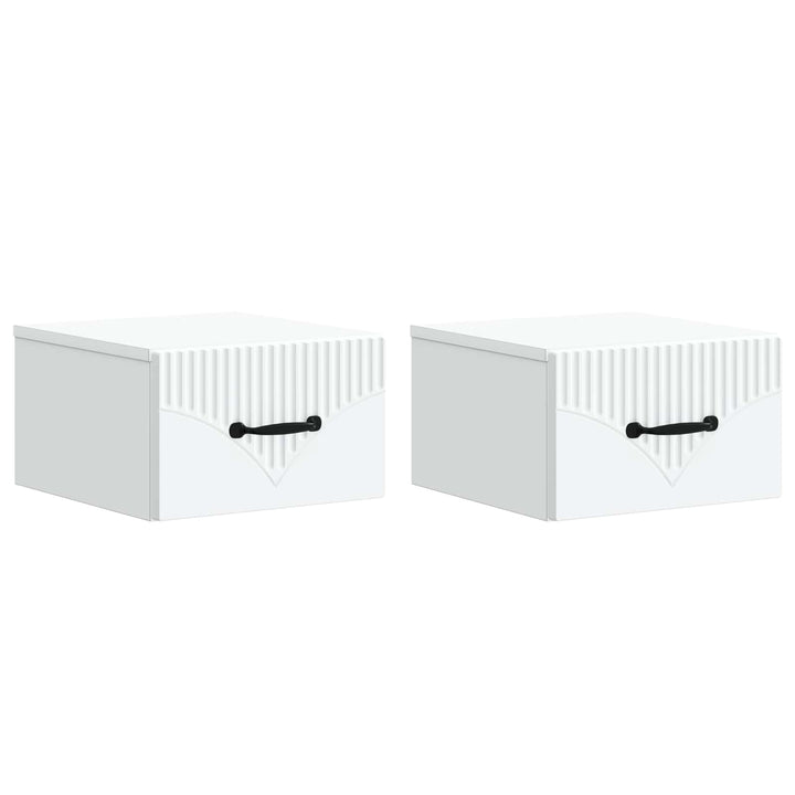 Væghængt Natbord 2 pcs Hvid 34,5 x 33 x 20 cm Konstrueret træ