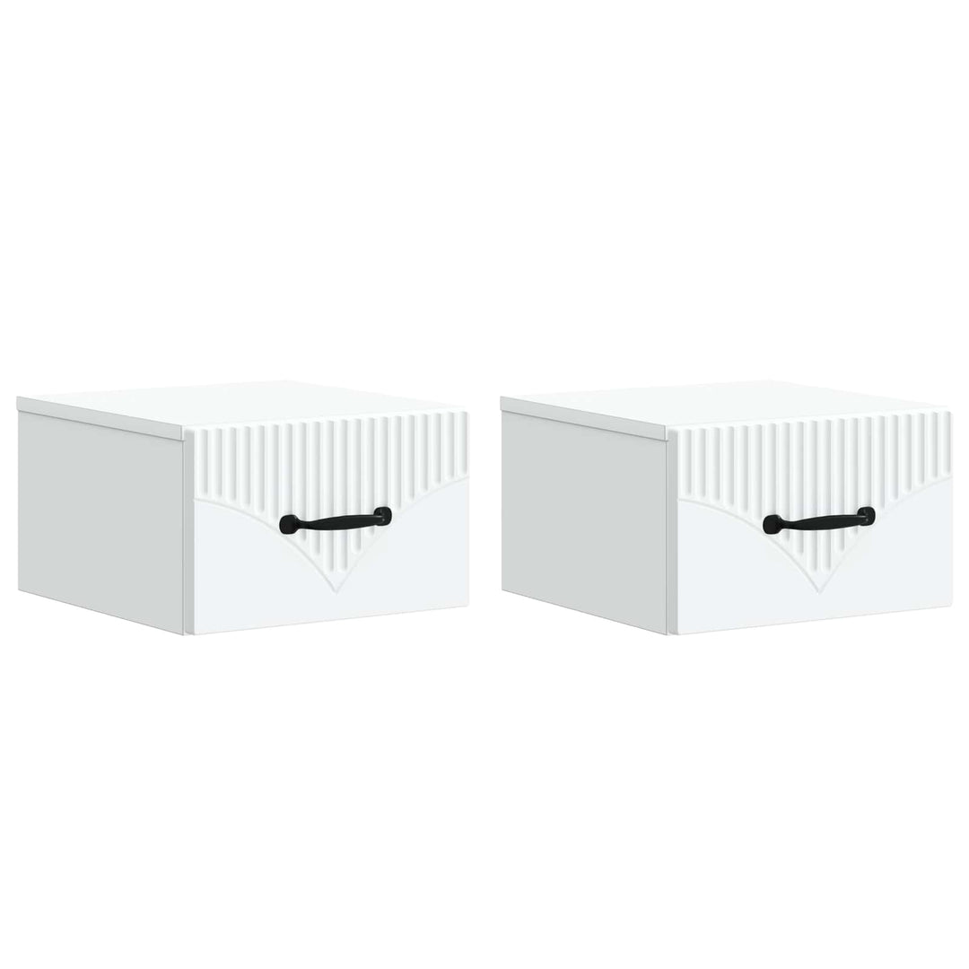 Væghængt Natbord 2 pcs Hvid 34,5 x 33 x 20 cm Konstrueret træ