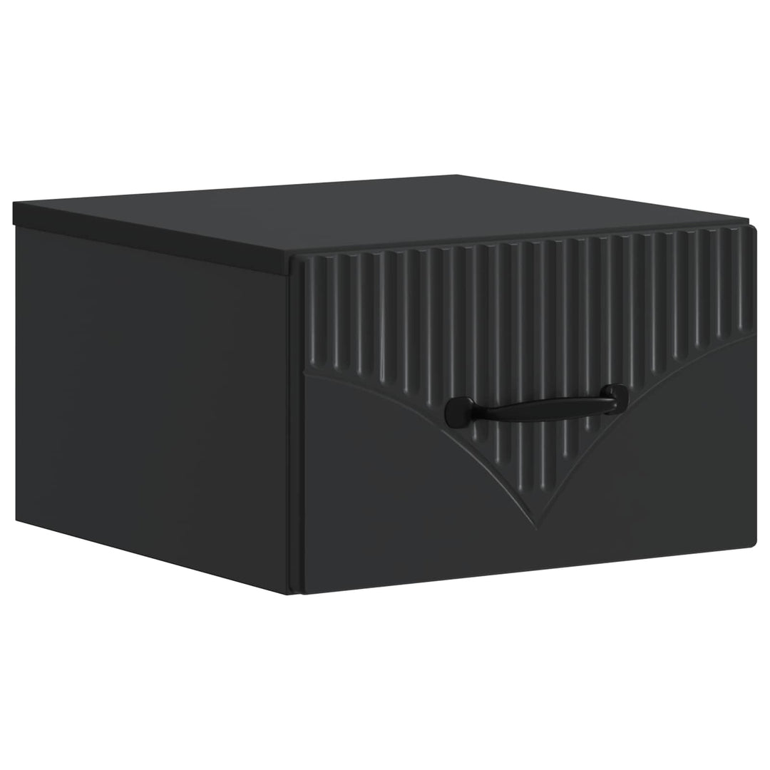 Væghængt Natbord 2 pcs Sort 34,5 x 33 x 20 cm Konstrueret træ