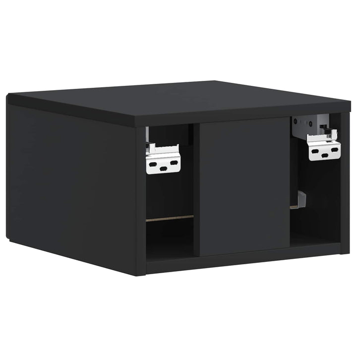 Væghængt Natbord 2 pcs Sort 34,5 x 33 x 20 cm Konstrueret træ