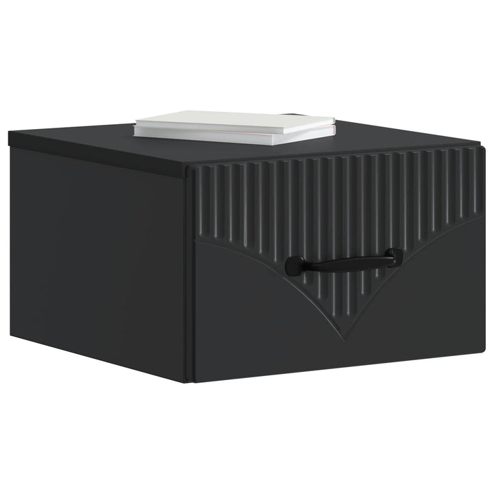 Væghængt Natbord 2 pcs Sort 34,5 x 33 x 20 cm Konstrueret træ