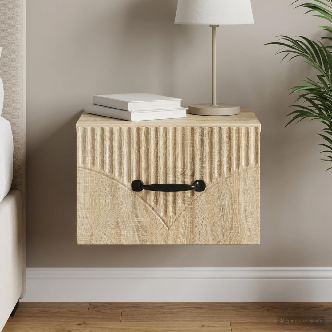 Væghængt Natbord Sonoma-eg 34,5 x 33 x 20 cm Konstrueret træ