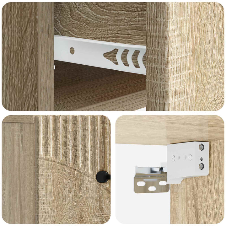 Væghængt Natbord med skuffe 2 pcs Sonoma-eg 34,5 x 33 x 20 cm