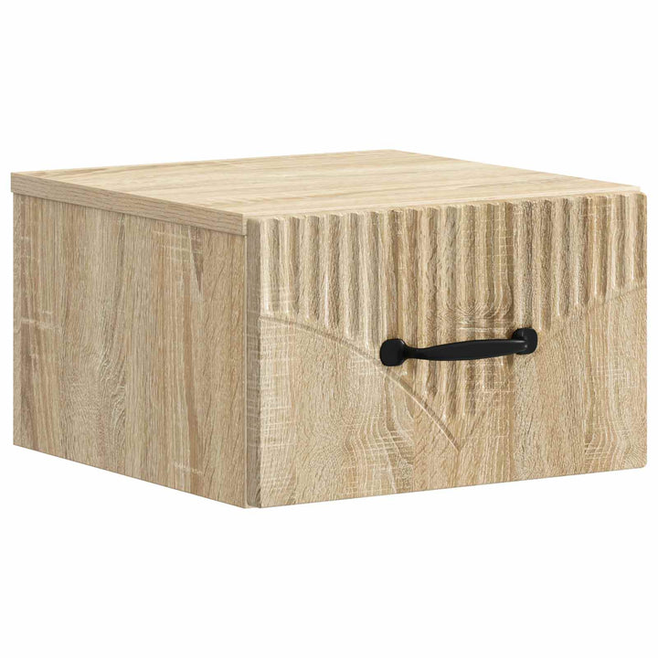 Væghængt Natbord med skuffe 2 pcs Sonoma-eg 34,5 x 33 x 20 cm