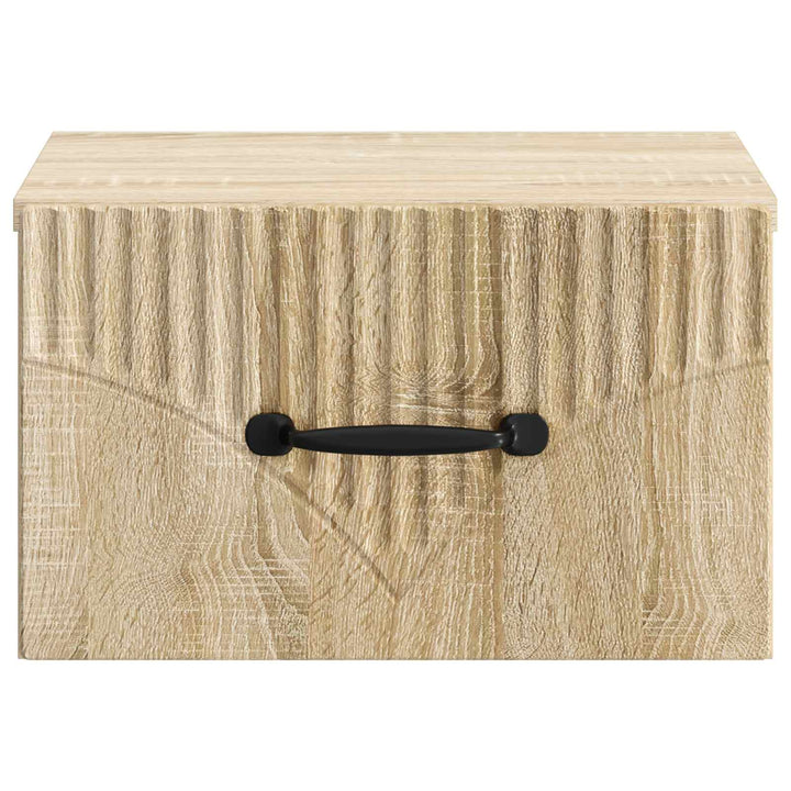 Væghængt Natbord med skuffe 2 pcs Sonoma-eg 34,5 x 33 x 20 cm