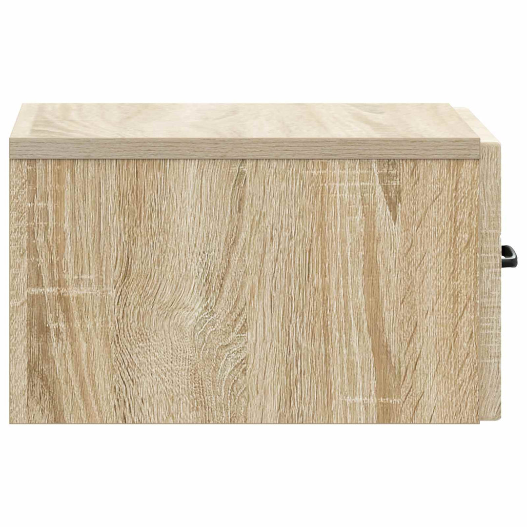 Væghængt Natbord med skuffe 2 pcs Sonoma-eg 34,5 x 33 x 20 cm