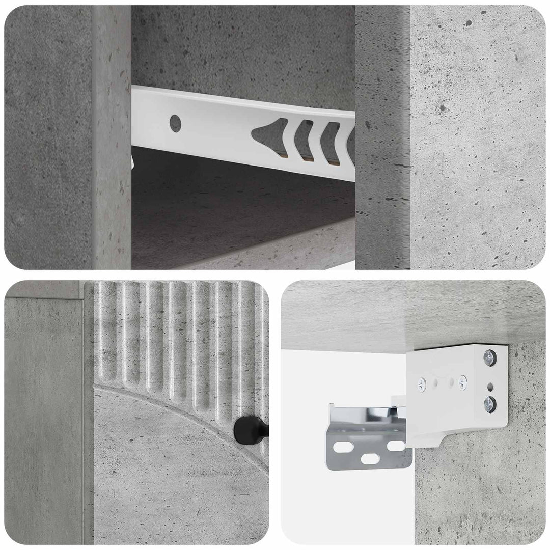 Væghængt Natbord med skuffe 2 pcs Betongrå 34,5 x 33 x 20 cm