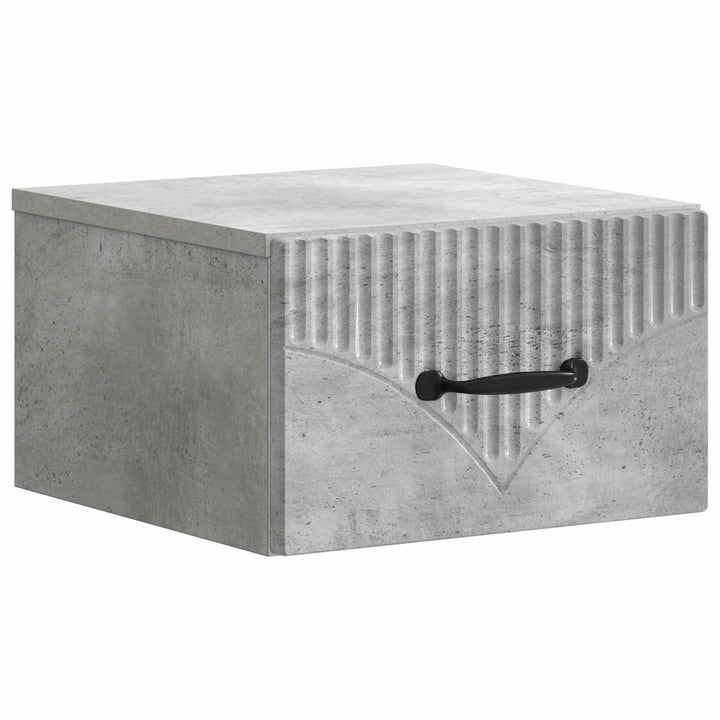 Væghængt Natbord med skuffe 2 pcs Betongrå 34,5 x 33 x 20 cm
