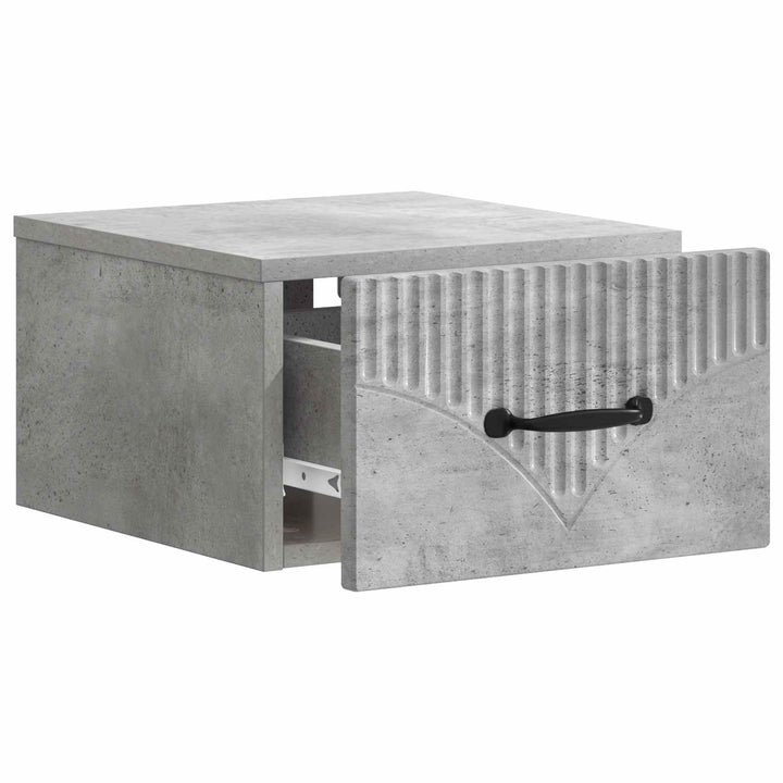 Væghængt Natbord med skuffe 2 pcs Betongrå 34,5 x 33 x 20 cm