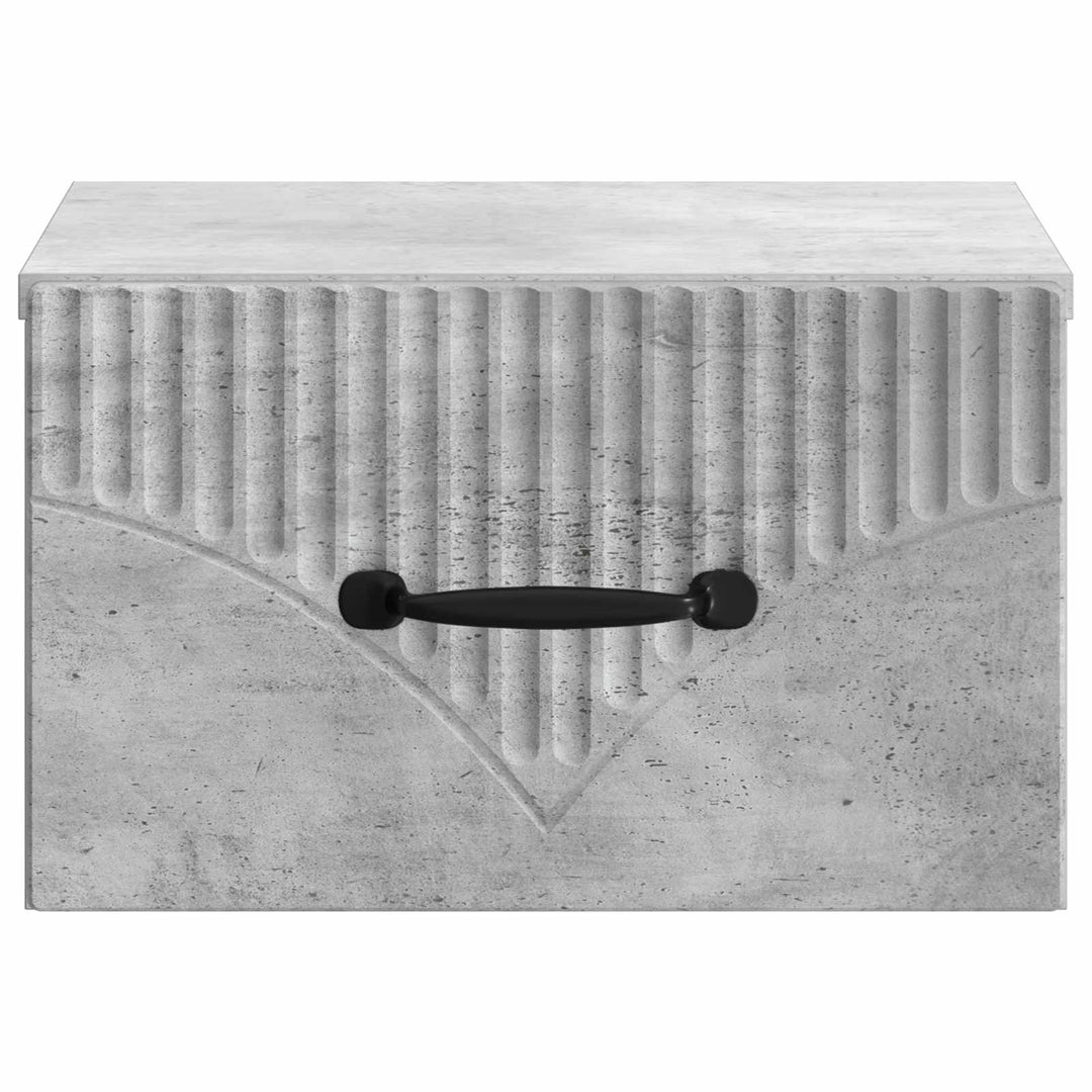 Væghængt Natbord med skuffe 2 pcs Betongrå 34,5 x 33 x 20 cm