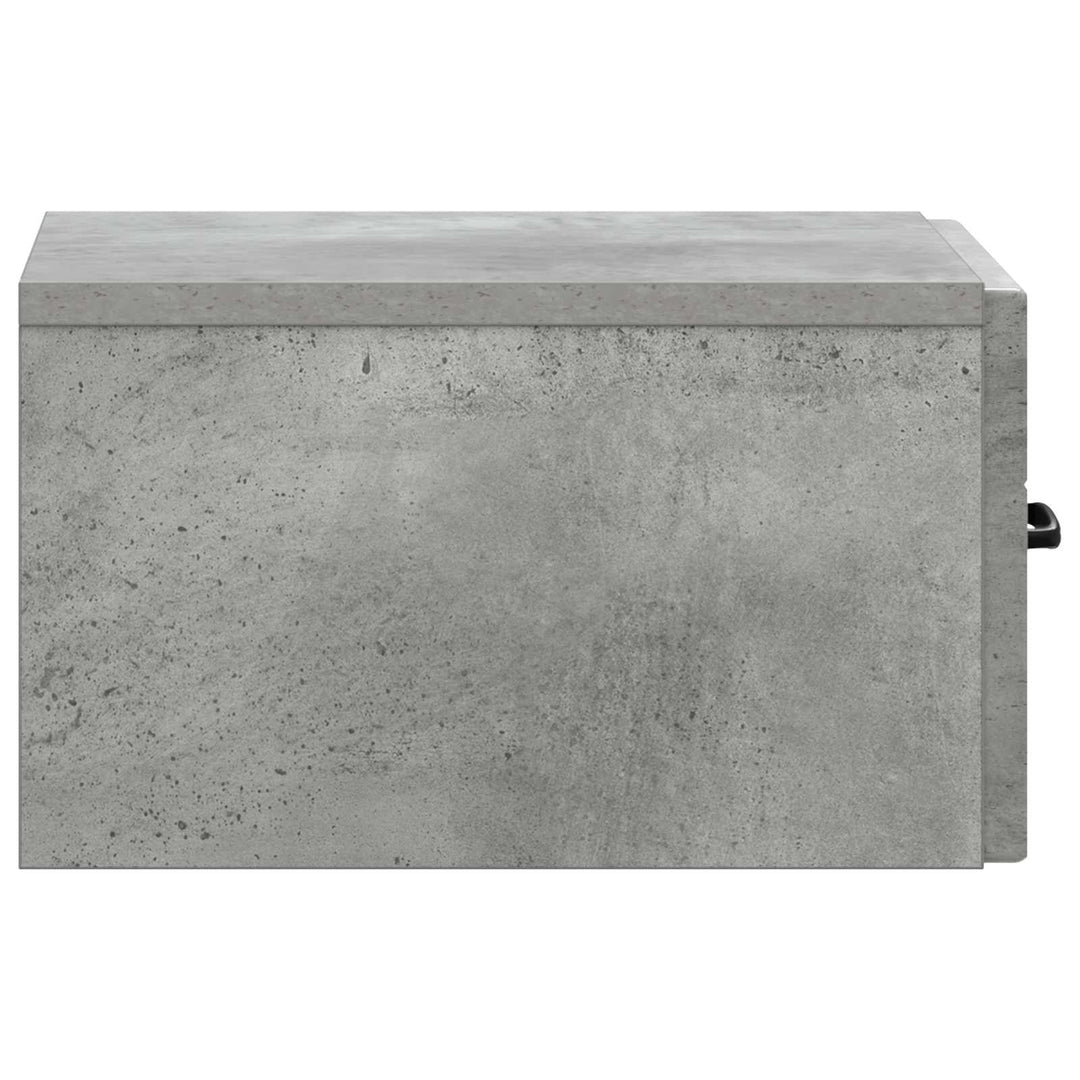 Væghængt Natbord med skuffe 2 pcs Betongrå 34,5 x 33 x 20 cm