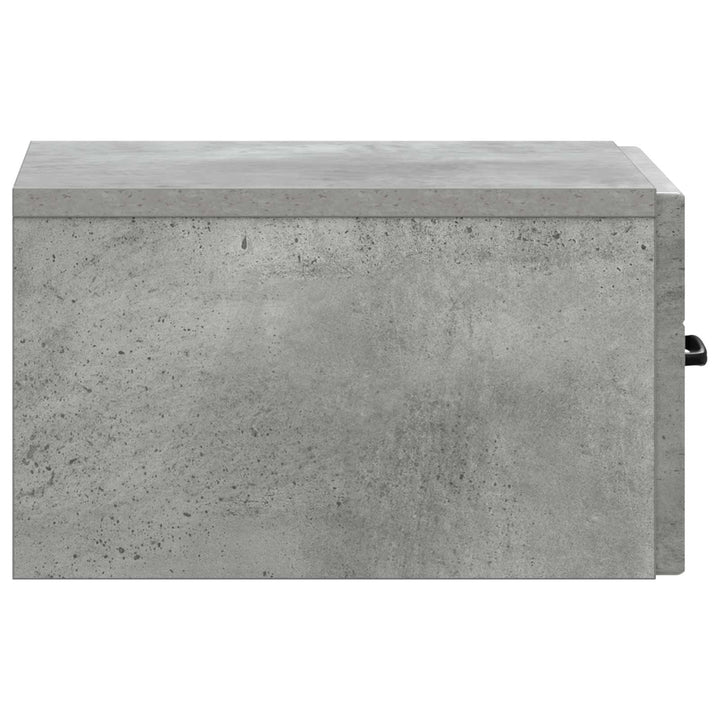 Væghængt Natbord med skuffe 2 pcs Betongrå 34,5 x 33 x 20 cm