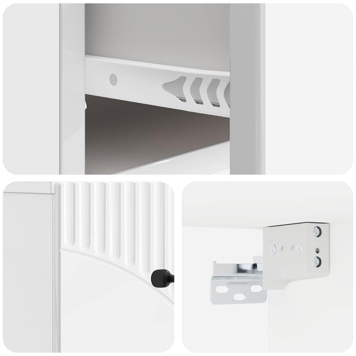 Væghængt Natbord 2 pcs Hvid højglans 34,5 x 33 x 20 cm