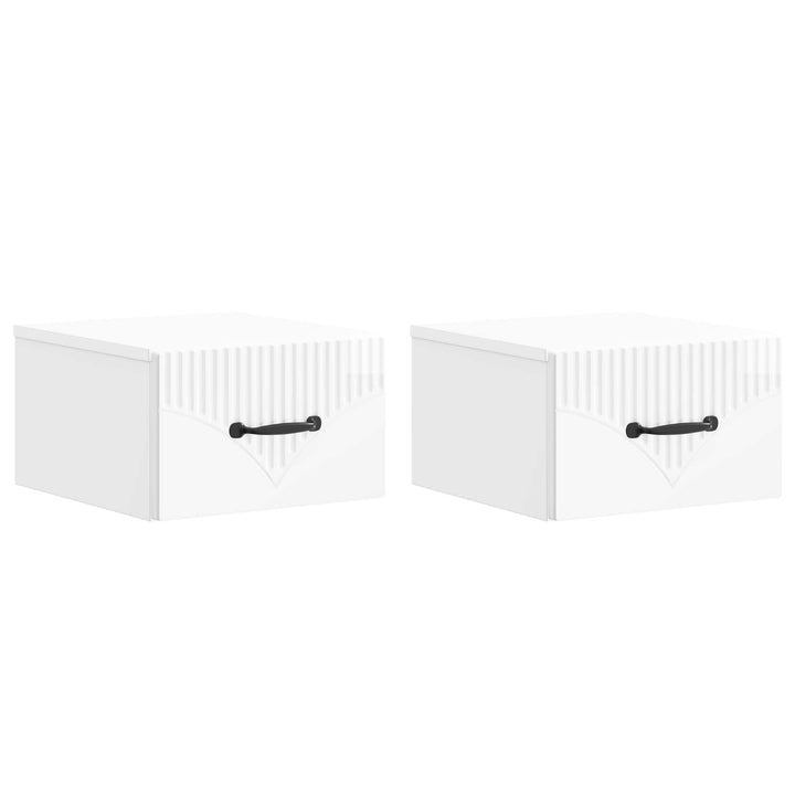 Væghængt Natbord 2 pcs Hvid højglans 34,5 x 33 x 20 cm