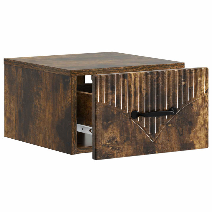 Væghængt Natbord Røget eg 34,5 x 33 x 20 cm Konstrueret træ