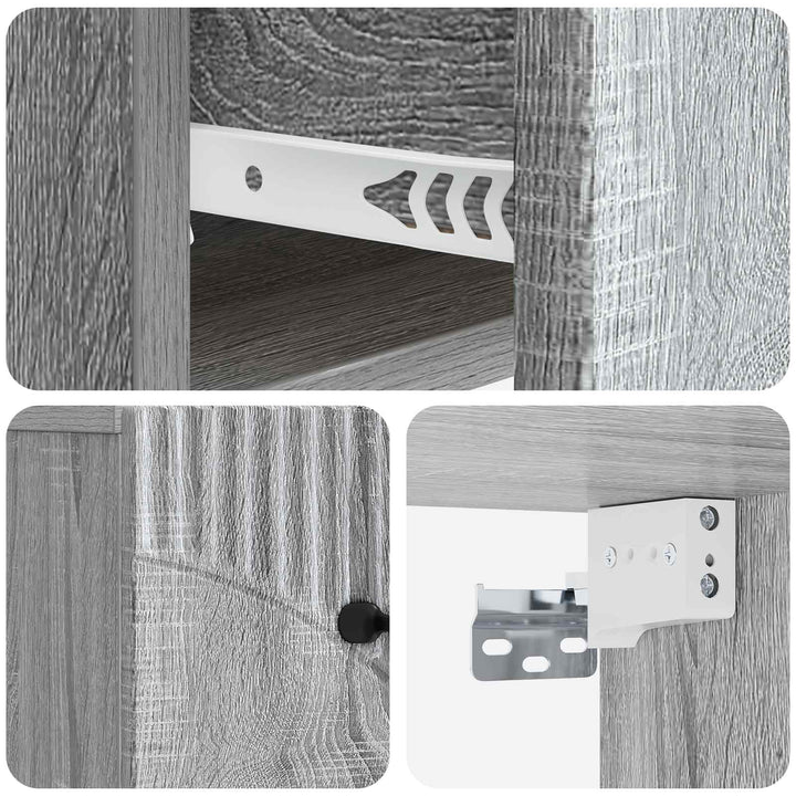 Væghængt Natbord 2 pcs Grå sonoma-eg 34,5 x 33 x 20 cm