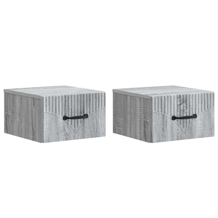 Væghængt Natbord 2 pcs Grå sonoma-eg 34,5 x 33 x 20 cm