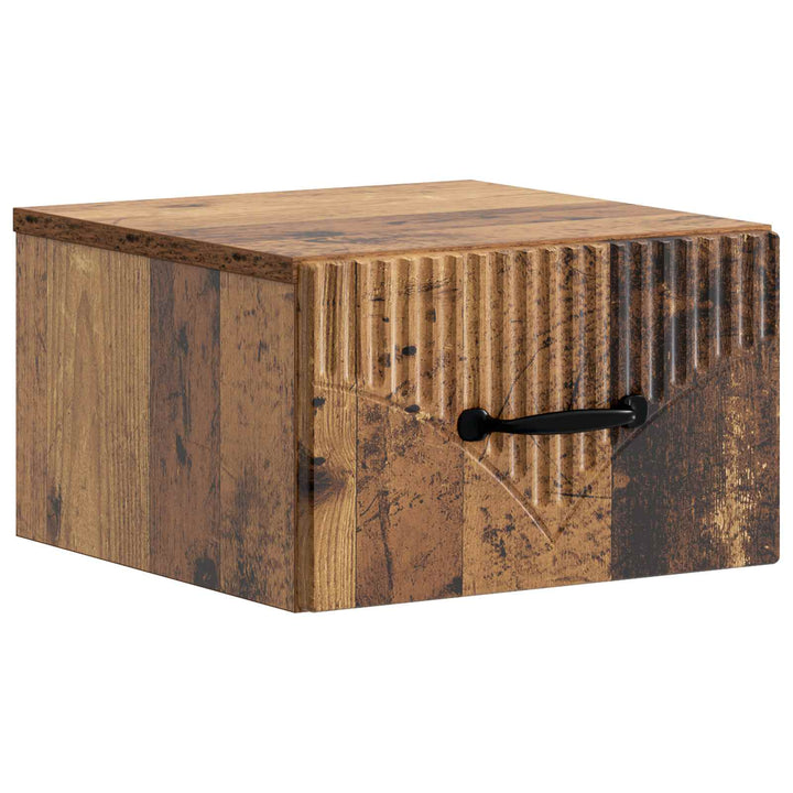 Væghængt Natbord Gammelt træ 34,5 x 33 x 20 cm Konstrueret træ