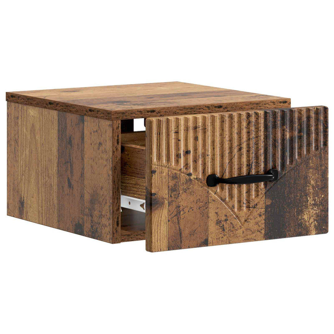 Væghængt Natbord Gammelt træ 34,5 x 33 x 20 cm Konstrueret træ