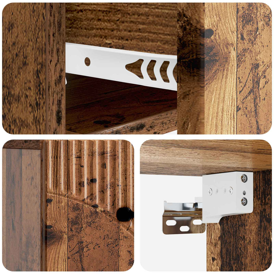 Væghængt Natbord med skuffe 2 pcs Gammelt træ 34,5 x 33 x 20 cm