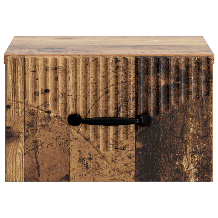 Væghængt Natbord med skuffe 2 pcs Gammelt træ 34,5 x 33 x 20 cm