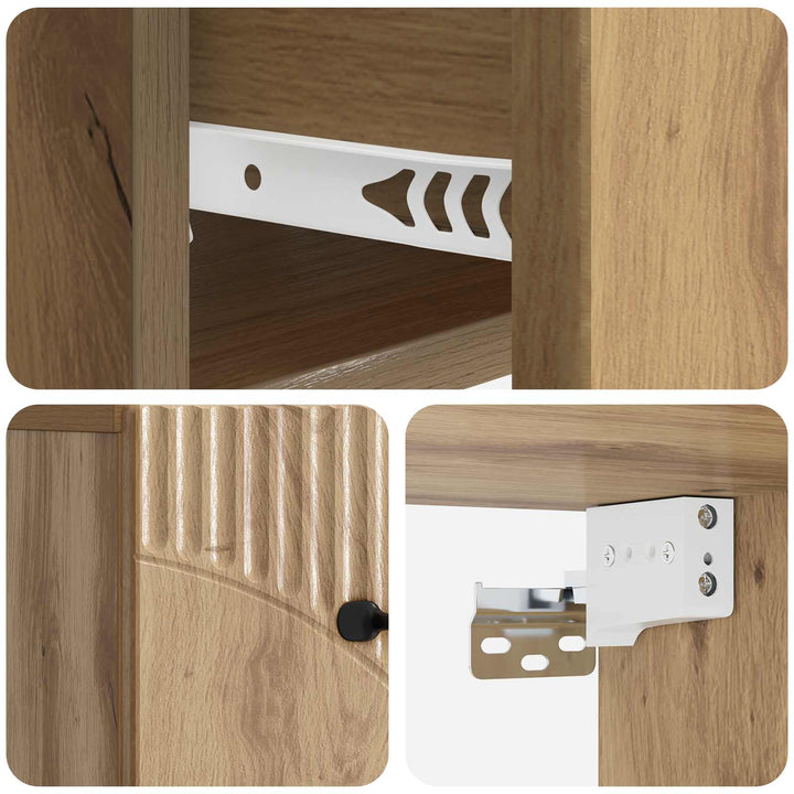 Væghængt Natbord med skuffe 2 pcs Artisan-eg 34,5 x 33 x 20 cm