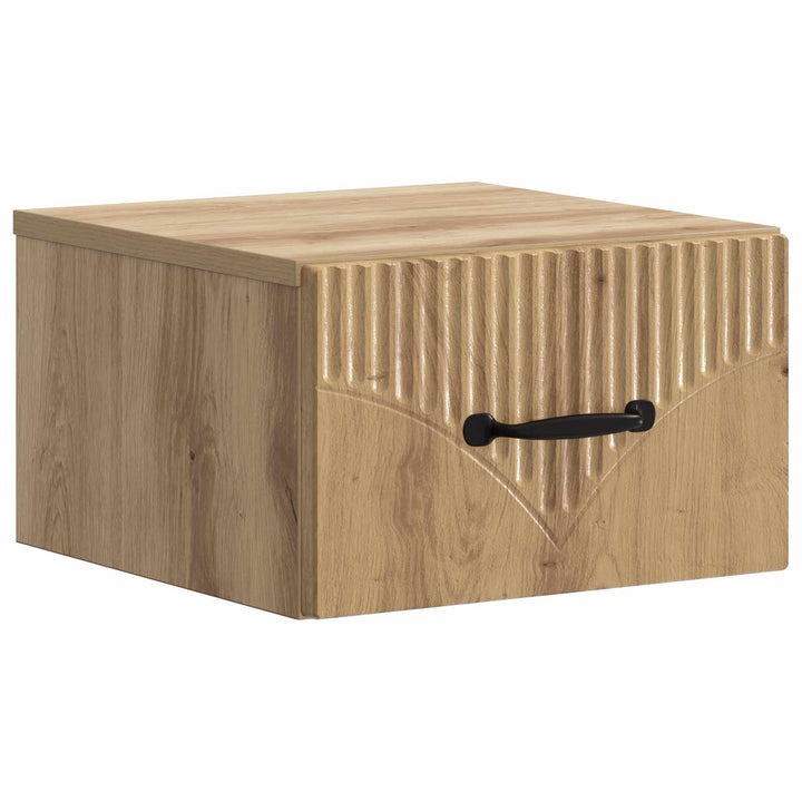 Væghængt Natbord med skuffe 2 pcs Artisan-eg 34,5 x 33 x 20 cm